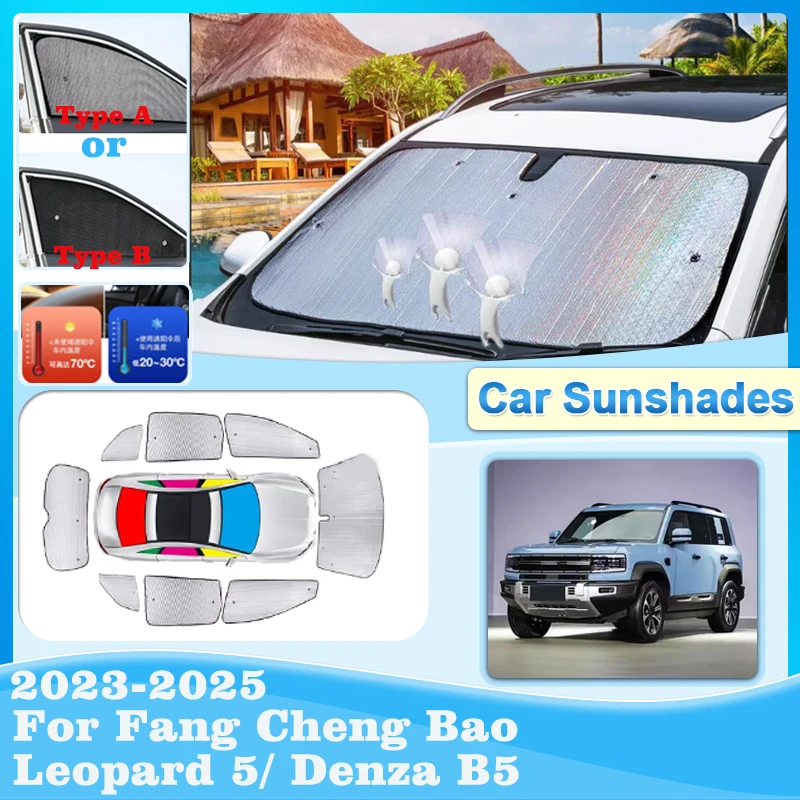

Car Coverage Sunshades For BYD Fang Cheng Bao Leopard 5 Denza B5 2023 2024 2025 Sunscreen Covers Window Visor Auto Accessories