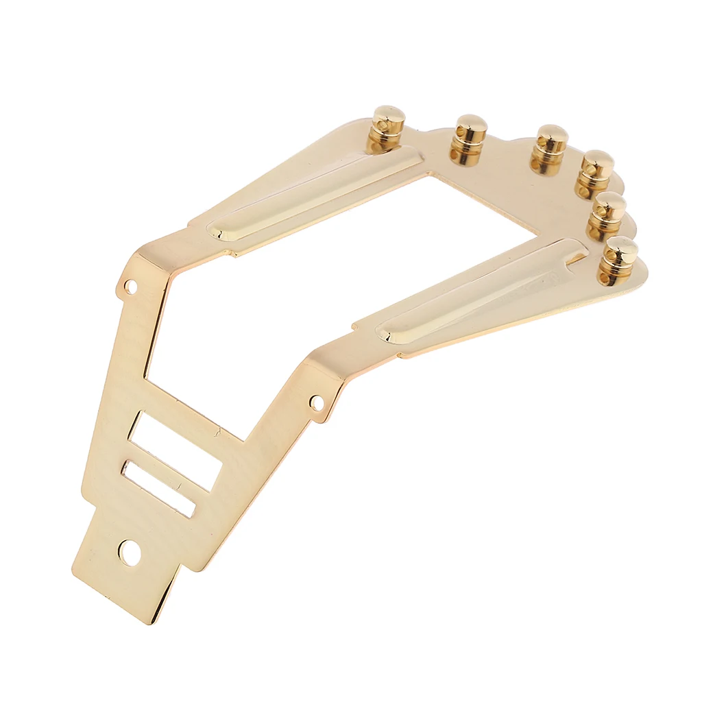 6 String Guitar Tailpiece Bridge for Archtop Jazz Guitar Replacement Parts Golden