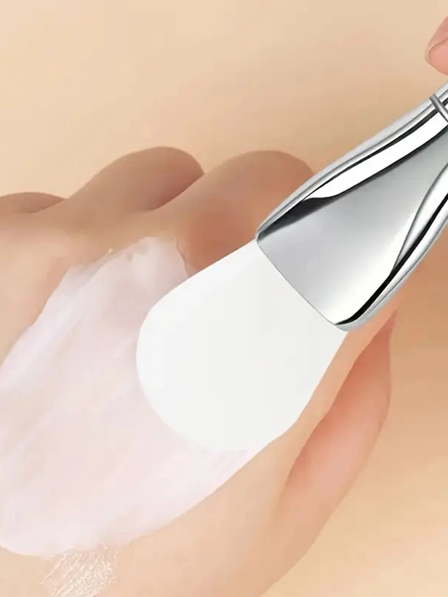 Brosse pour masque Facial en Silicone, tête souple avec grattoir intégré, brosse à Film de boue à double usage, bricolage, réglage du Film, outils de beauté, 1/4 pièces