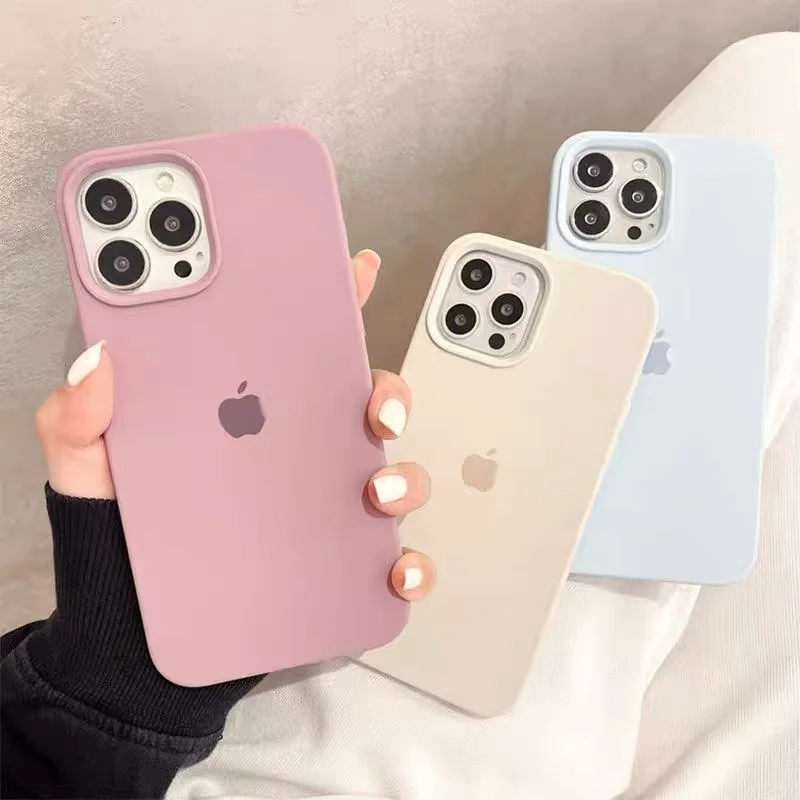 Original Official Luxury Silicone Cases For iPhone 12 14 15 Pro Max 16 13 11 Case For Apple iPhone 16 11 14 15 13 12 78 Pro Case