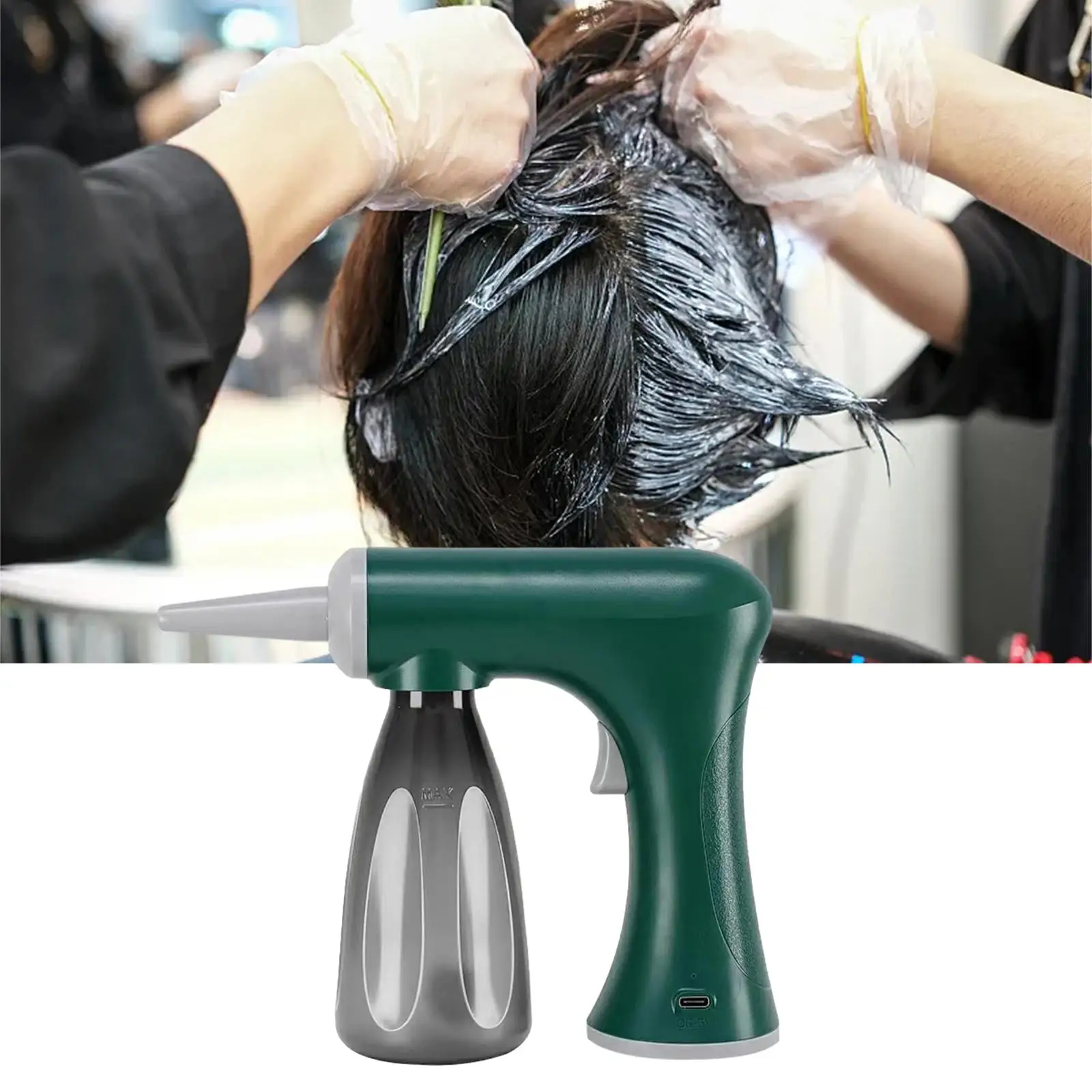 Professional Hair Salon Styling Foam Gun Rechargeable Electric Bubble Machine Device USB Rechargable, for Barbershops Salon Tool