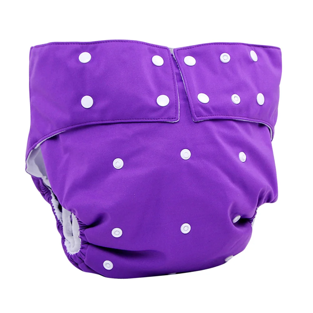 

Washable Adult Diaper Cloth Diapers Adjustable Large Nappy Absorbent Pad Purple Reusable Incontinence Health Care