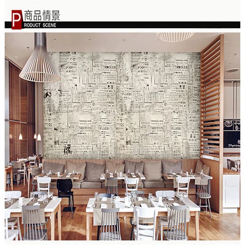 

Custom American English newspaper retro vintage 3D wallpaper background clothing store large mural den Cafe Bar 3D wallpaper