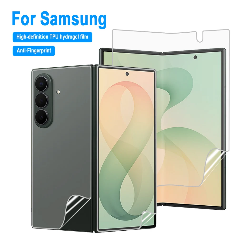 3PCS Soft Silicone Inner Easy Install Screen Protector For Samsung Galaxy Fold 8 Ultra Z Flip 8 7 6 5 Z Flip8 Hydrogel Film