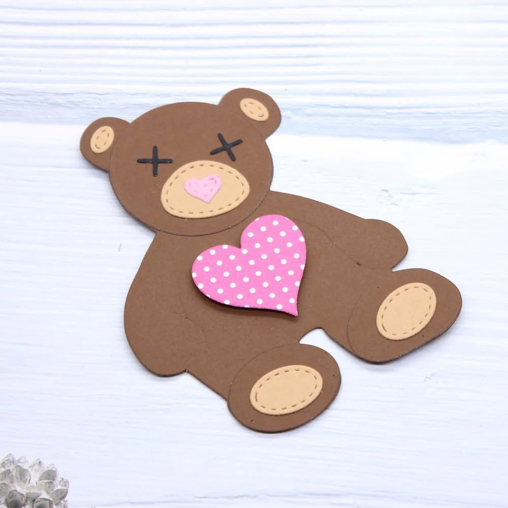 Love Lock Little Bear Valentine's Day Metal cutting mold Used for card making Used for DIY clipboard Album Craft Decoration