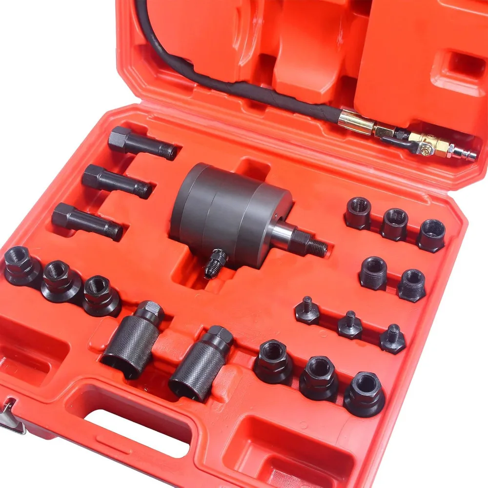 Upgrade Diesel Common Rail Injector Pneumatic Extractor Puller Removal Tool Set 21pcs Diesel Injector Extractor Tool Kit view 2
