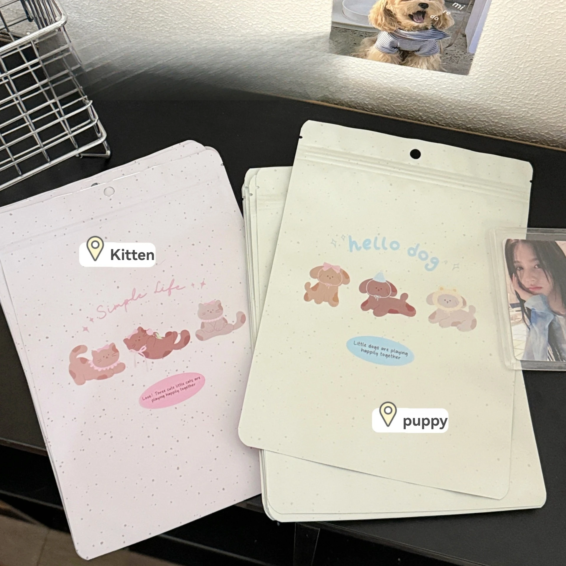10/20 Stück selbstverschließende Beutel mit niedlichen Katzen und Hunden für Kartenverpackungen, Geschenkverpackungen, versiegelte Beutel – Detail 7