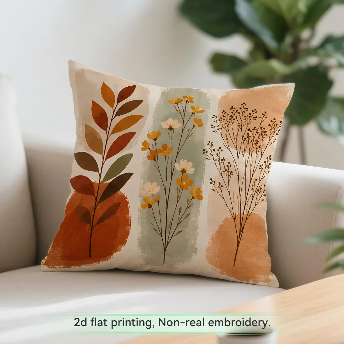 Warm Autumn Abstract Foliage Cushions Pillowcase Polyester Cushion Cover Throw Pillow Pillowcover Home Car Sofa Decor