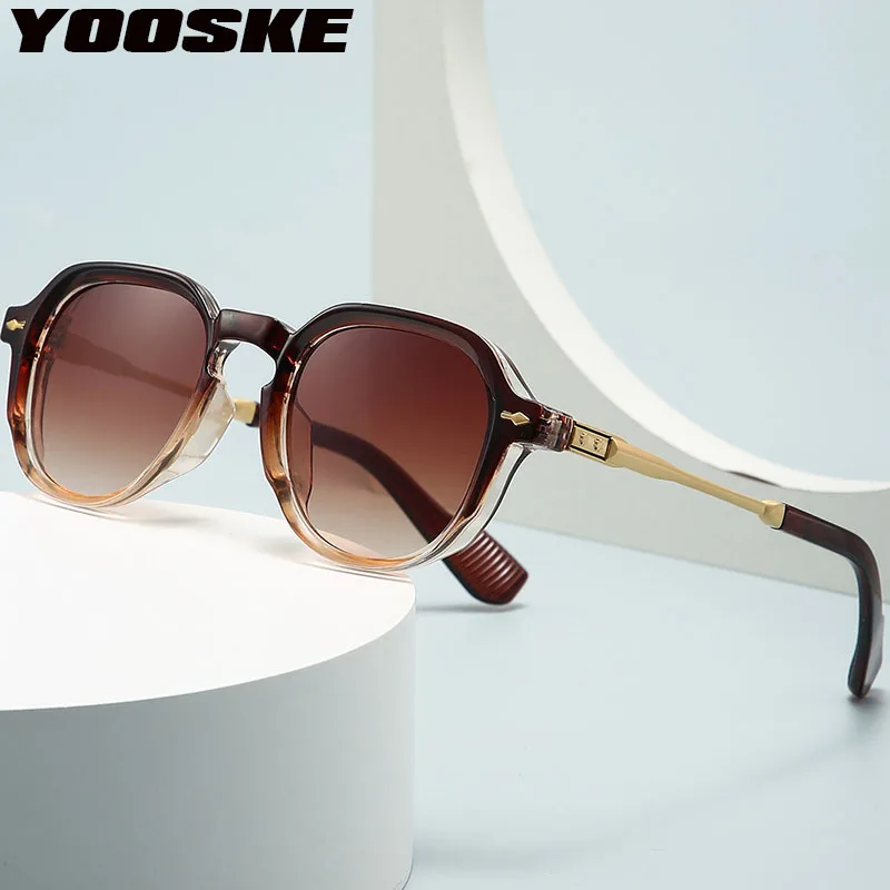 YOOSKE Fashion Round Oval Sunglasses Women Vintage Trendy Eyewear for Men  Luxury Brand Designer Retro Punk Sun Glasses