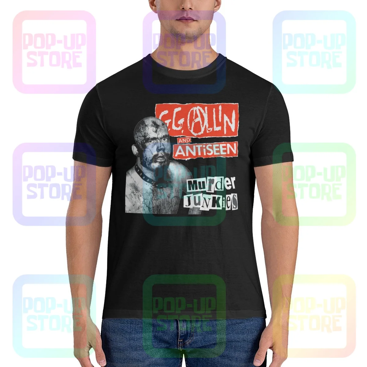 Gg Allin Antiseen Murder Junkies Music Punk Rock Prints Man Shirt T-shirt Casual Hot Deals Tee