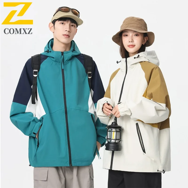 

COMXZ 2025, мужская и женская ветровка с капюшоном, уличная, для пешего туризма, путешествий, японская спецодежда, стильная модная куртка для пары, пальто