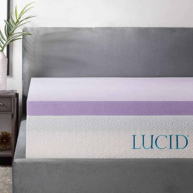 3 Inch Lavender Infused Memory Foam Mattress Topper - Ventilated Design - Queen Size,79 x 59 x 3 inches