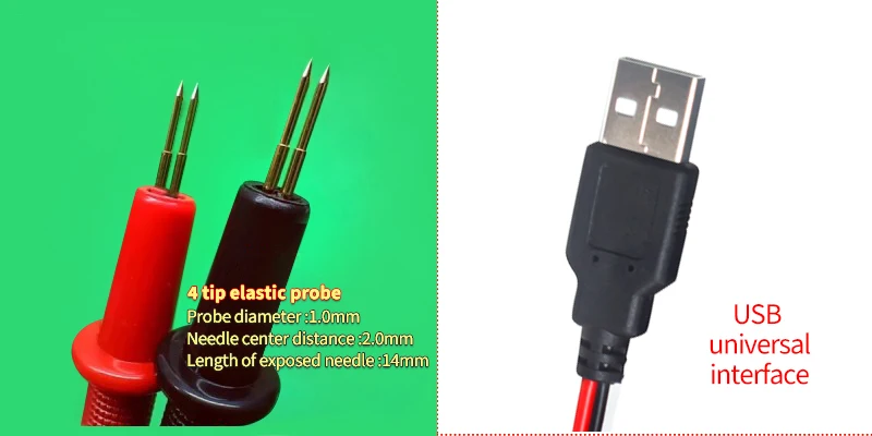 Vier draht yr1035 verwenden Batterie Innen widerstand verbessert Tester Sonden stift gestrafft Tests onde Pin Kelvin Clip – Detail 2