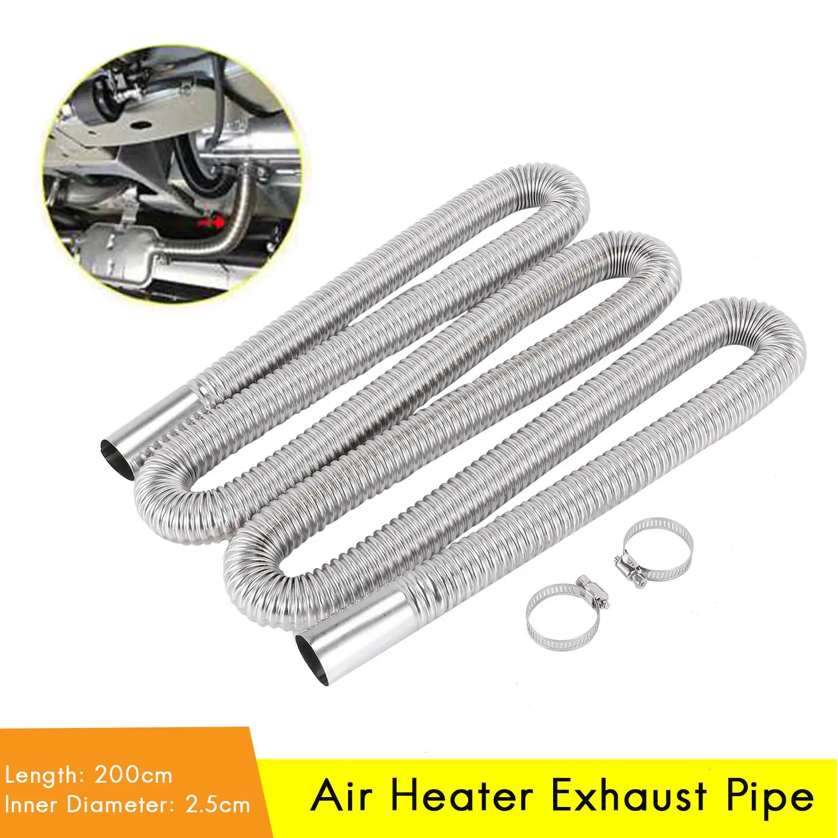 200cm samochodowa powietrzna nagrzewnica postojowa rura wydechowa z 2 zbiornikiem paliwa rura wydechowa wąż do podgrzewacza ropa naftowa