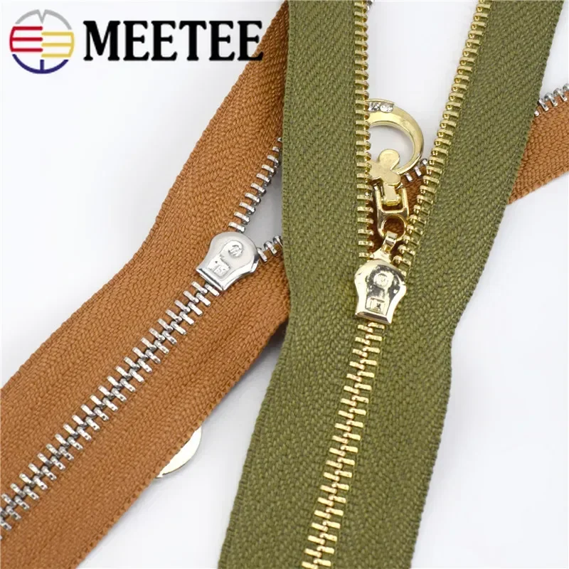 Meetee 10pcs 15/18/20/25/30cm 3# Metal Zippers Closed End Zip Closure Lock DIY Bags Purse Clothing Repair Kit Sewing Accessories