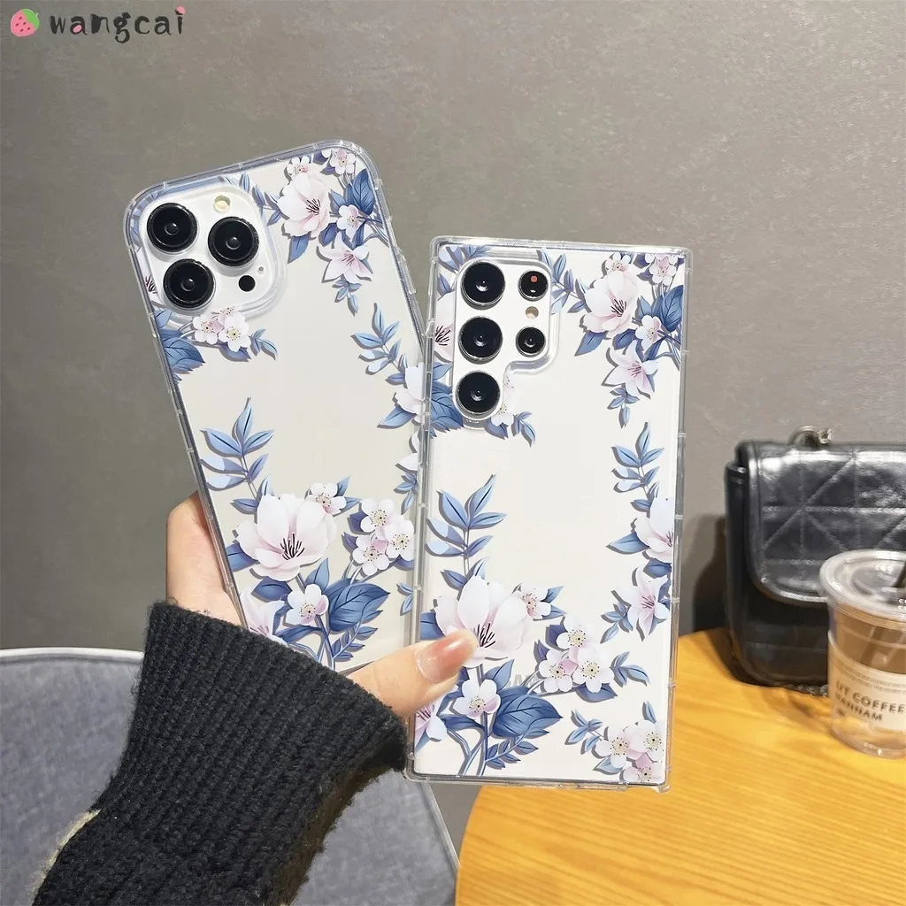 For OPPO Reno 11F 11 F 10 9 8 Pro Plus 8T 8Z Lite Realme GT Neo 5 240W 3T 2 2T Phone Case Korean Style Cute Flower Floral Cover