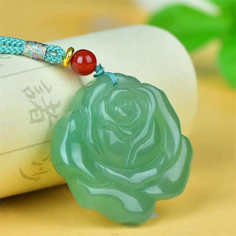 

Подвеска из нефрита «Цветущая роза» для богатых женщин, нефритовый кулон «Цветок»