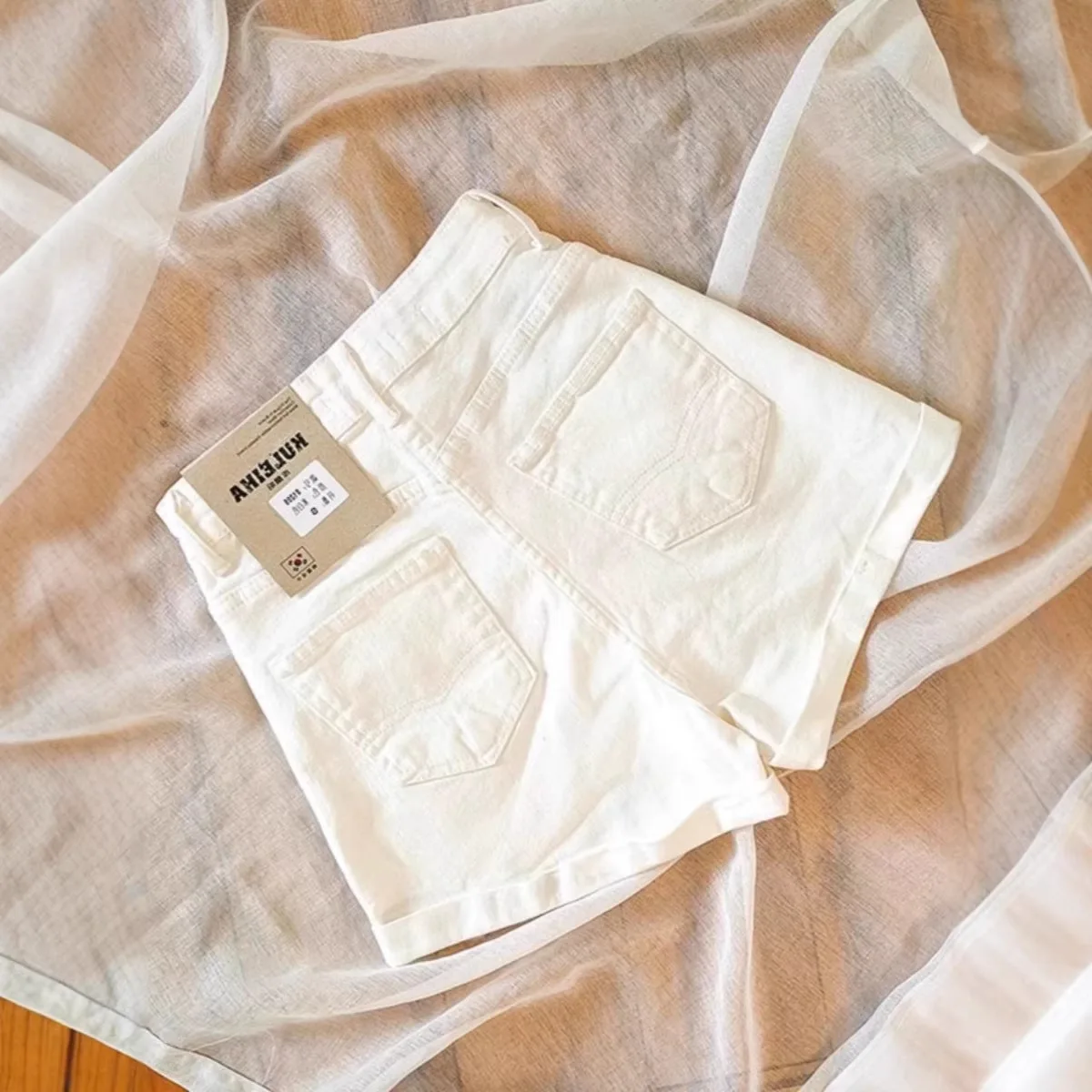 White High-waist Denim Shorts for Women, Summer 2026 New Loose A-line Style, Slimming Hot Pants for Petite Trendy Girls