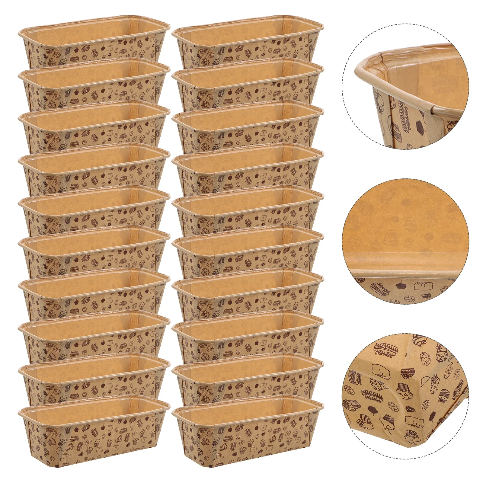 

20pcs Cake Box Disposable Paper Loaf Pans 7.47X3.54X2.16In Oven Microwave Freezer Safe Baking Molds For Bread Quick Pumpkin