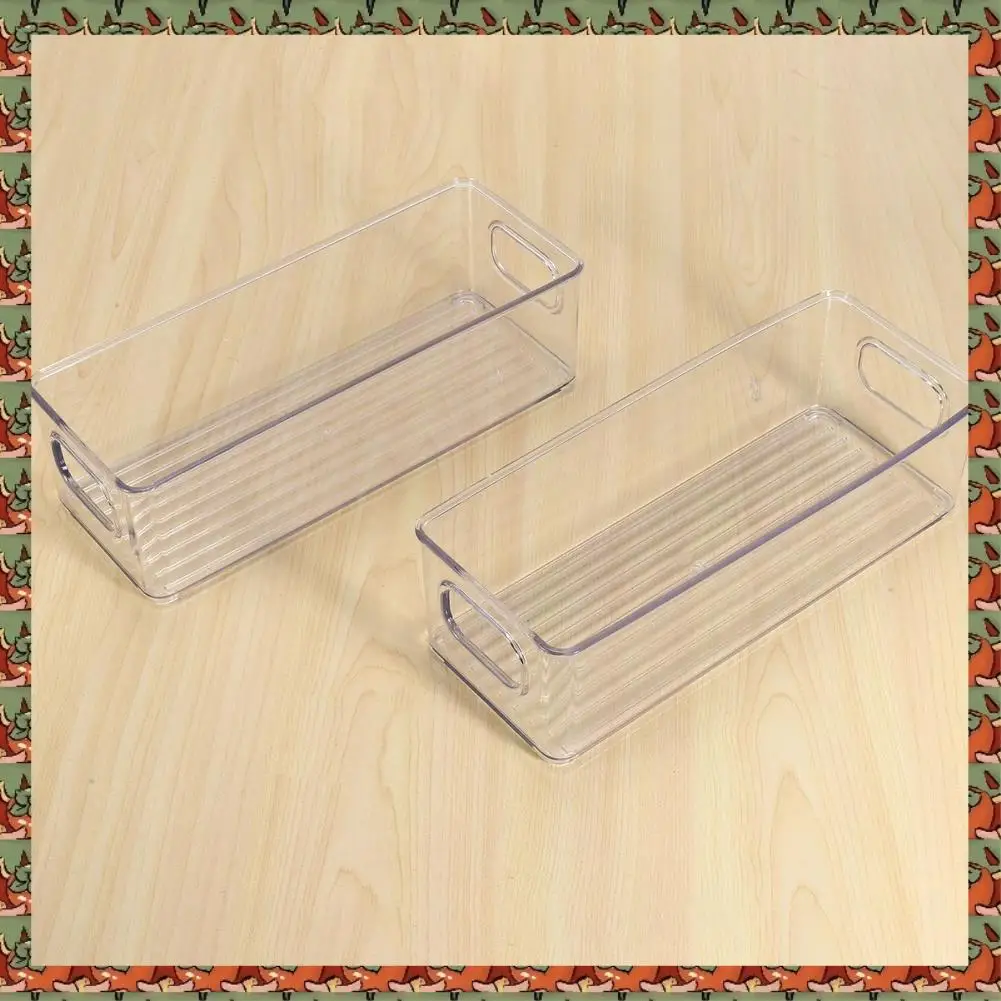 

ABLQ 4 Pcs Refrigerator Organizer Bins, Clear Stackable Plastic Food Storage Rack With Handles For Pantry, Kitchen