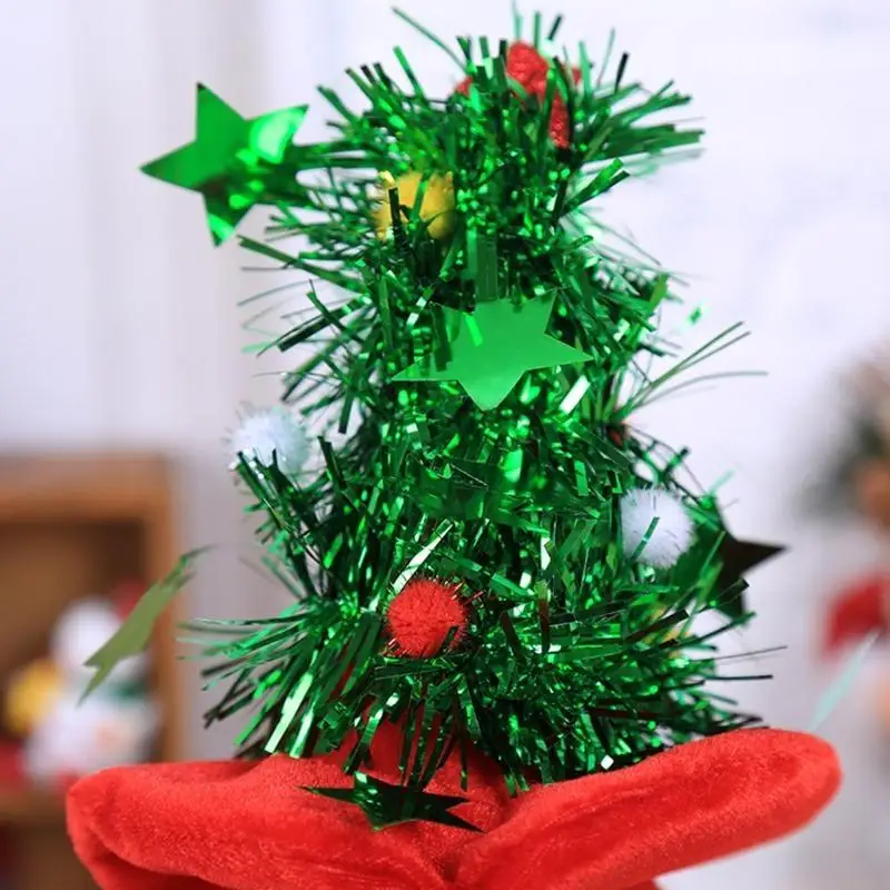 

31BF Christmas Hat Headband Santa Hat Hair Hoop Elastic Glitter Xmas Photo Props Creative Holiday Party Decor Supplies