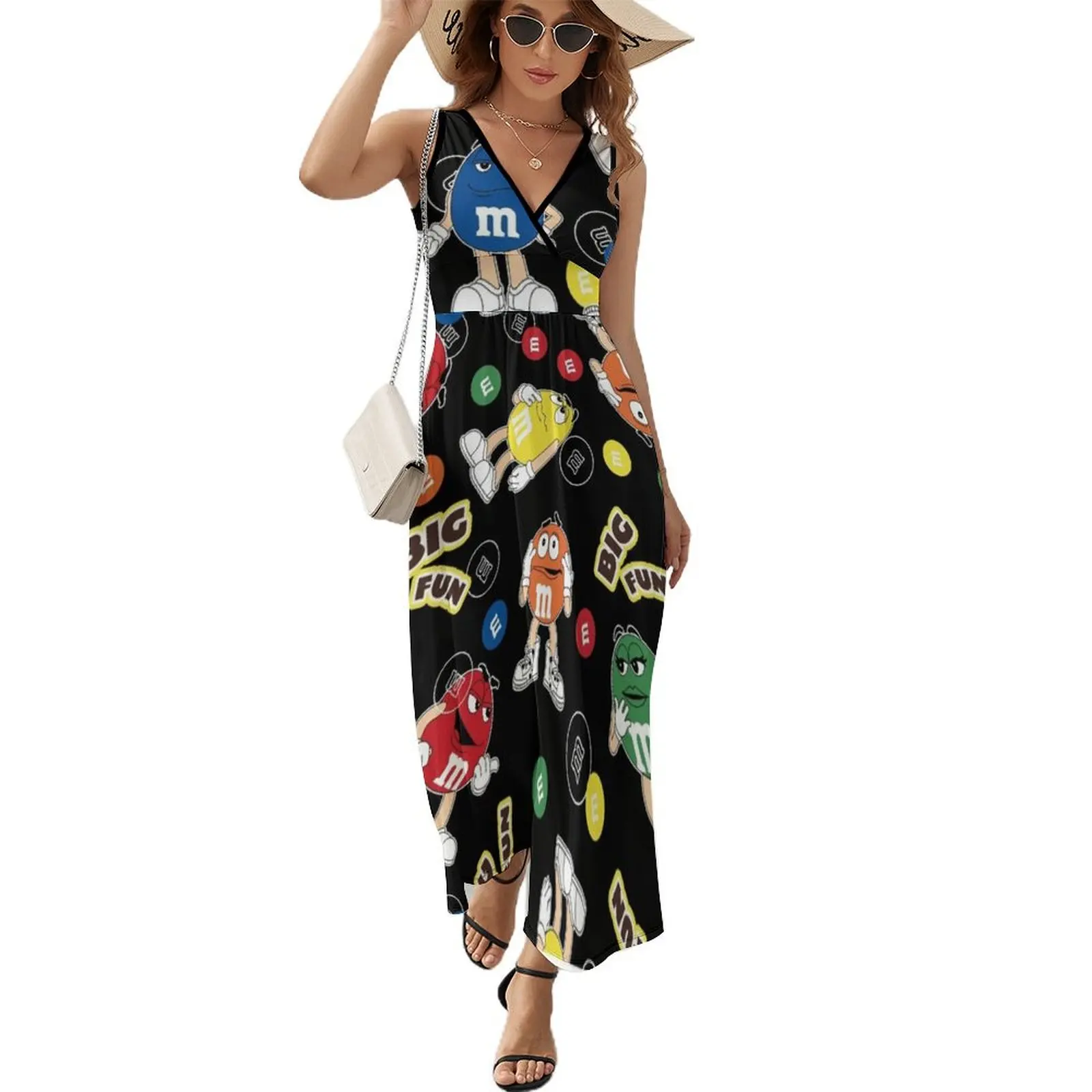 M & M Abstract Big Fun Candy abito senza maniche abiti moda donna abbigliamento abbigliamento donna abiti da sposa