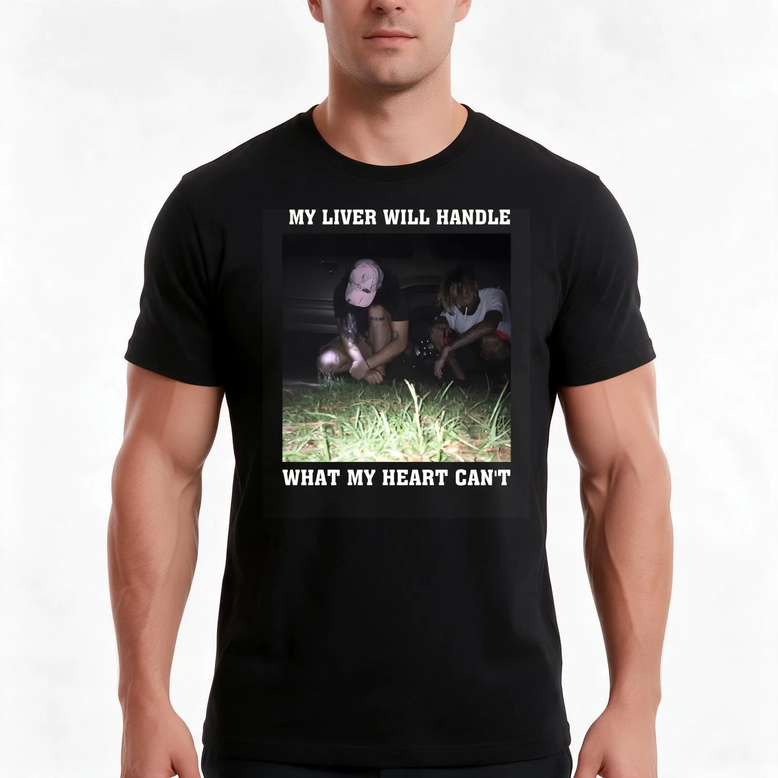 Album my liver will handle what my heart can't T-Shirt, Summer Casual Cotton Tee, Oversized Streetwear Tops, Unisex Men Women