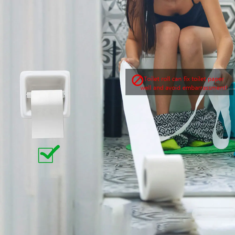 

Sturdy Toilet Holder Replacement Rod Roll Carton Stainless Steel White Plastic Easy Clean Home Hotel Bathroom Accessory