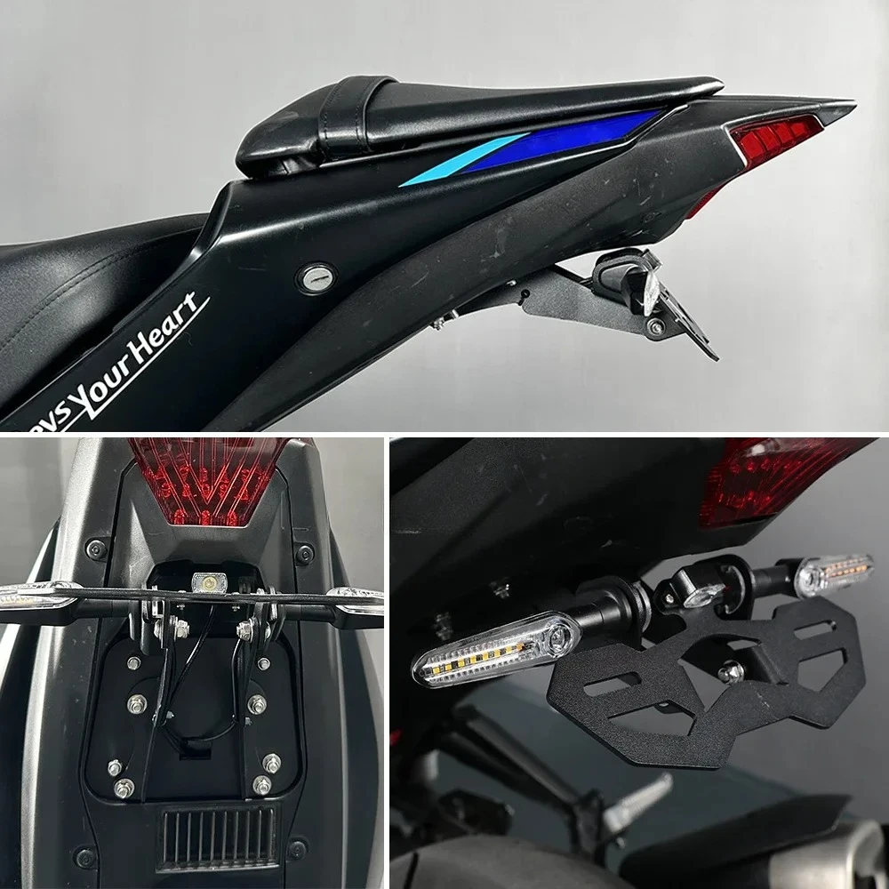 لوحة ترخيص حامل لياماها MT03 MT25 YZF R3 R25 2015-2024 دراجة نارية الملحقات الذيل قوس مصباح ليد الحاجز مزيل
