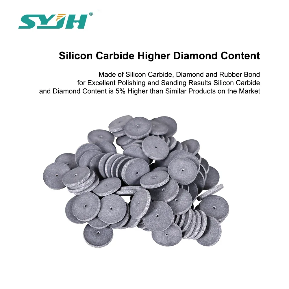 

SYJH 50/100 Pcs Silicone and Rubber Materials Dental Polishing Wheel 3 Colors for Teeth Fine Finishing and Polishing Dentistry