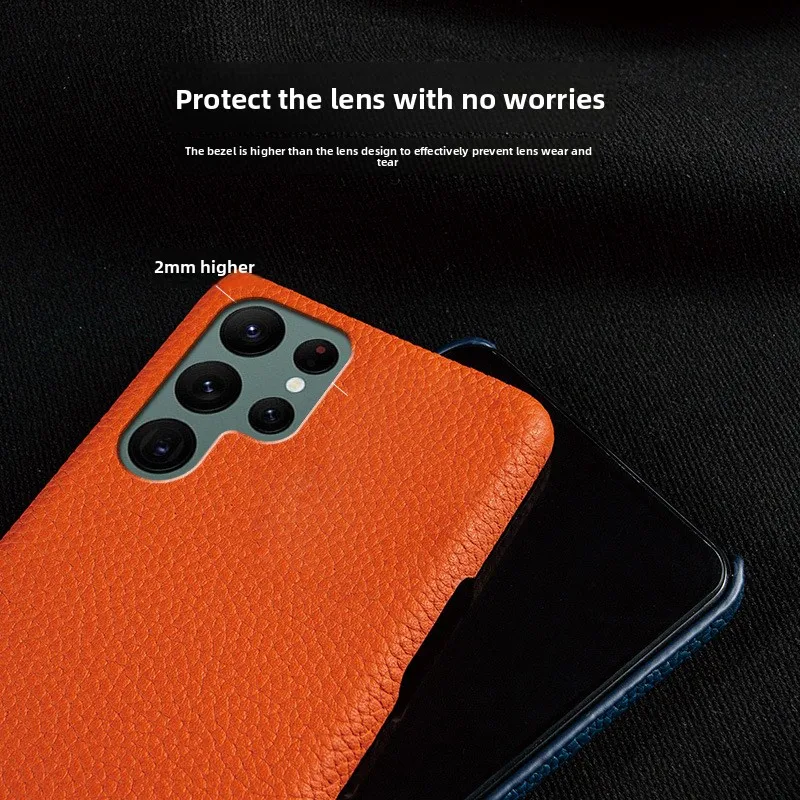 For SAMSUNG S25 CASE Genuine Leather Cases S20FE S21Ultra S22 S23 Plus phone Cover Coque Protective Shell