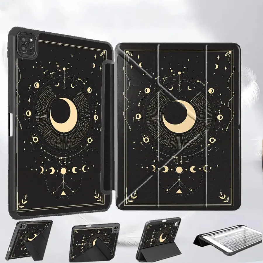 Moon Phase Art Holder Cover Tablet Case For iPad Pro 2025 Pro 11th 10th 9th 8th 7th 12.9inch Mini 6 7 Air 4 5 M3 M2 M4 11inch