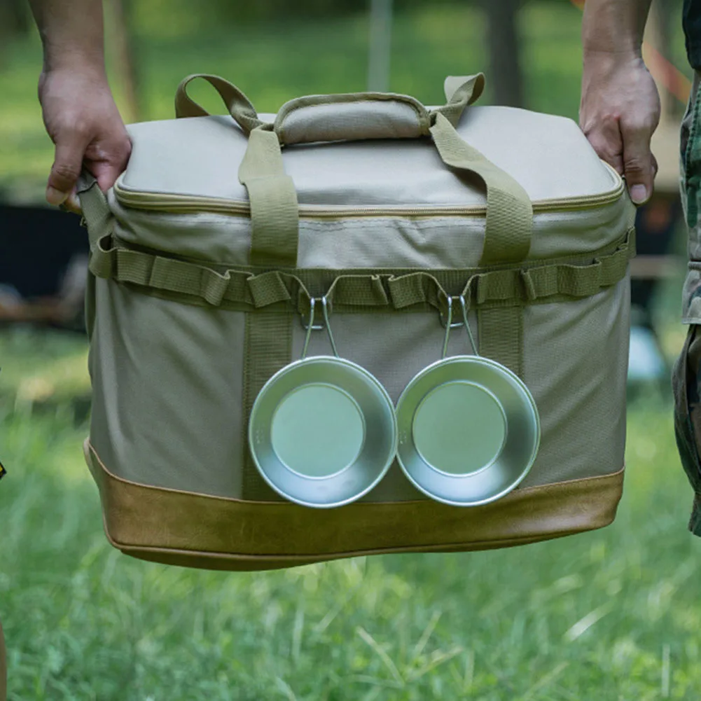 

Camping Picnic Camping Tool Storage Bag Camping Cutlery Bag Ample Storage Space Foldable Design Reinforced Storage
