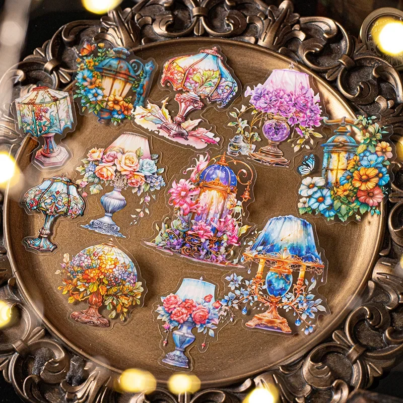 

10pcs Corner Blue Glaze PET Sticker Pack Night Star Lighting Street Handbook Underlay Background Scrapbook 146*90mm