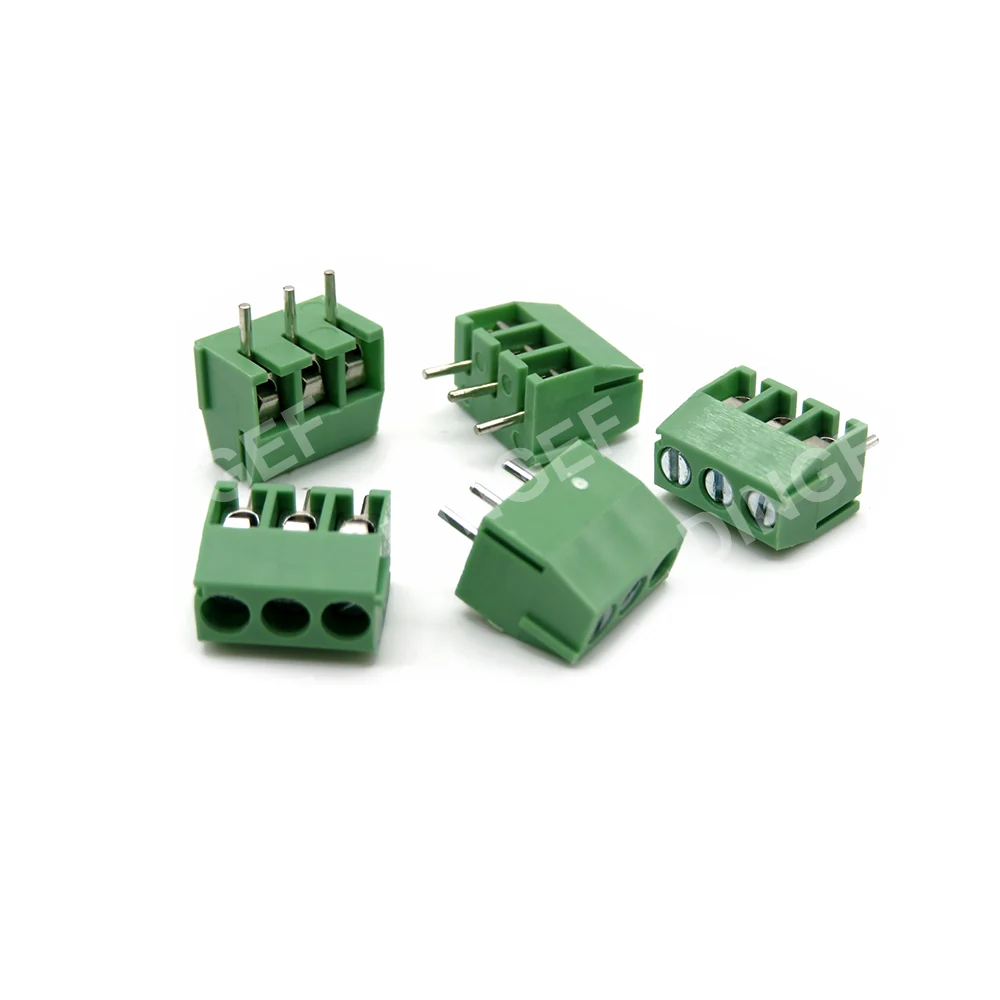 10PCS KF350 KF350-2p 3p Pitch 3.5mm 2 3 Pin Spliceable Plug-in PCB Screw Terminal Block Connector 300V 10A For 24~18 AWG Cable