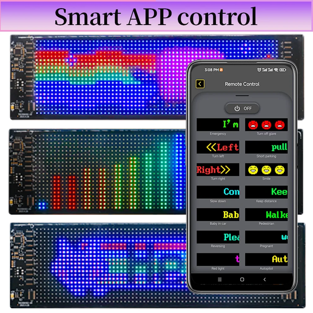 Imagem -06 - Led Matrix Pixel Painel de Luz Módulo Rgb Endereçável Faça Você Mesmo Animação Texto Luzes Flexíveis com Controlador Bluetooth Usb 5v