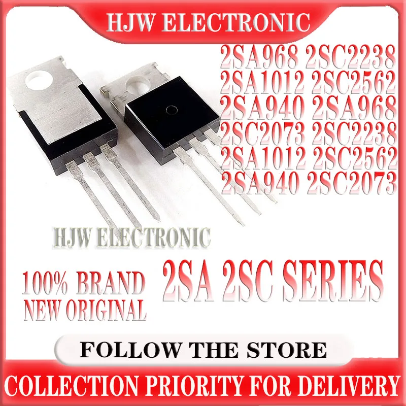 10PCS 5PAIRS (5PCS 2SA940 + 5PCS 2SC2073 ) TO-220 A940 C2073 (5PCS 2SA968 + 5PCS 2SC2238 )(5PCS 2SA1012 + 5PCS 2SC2562 ) C2238