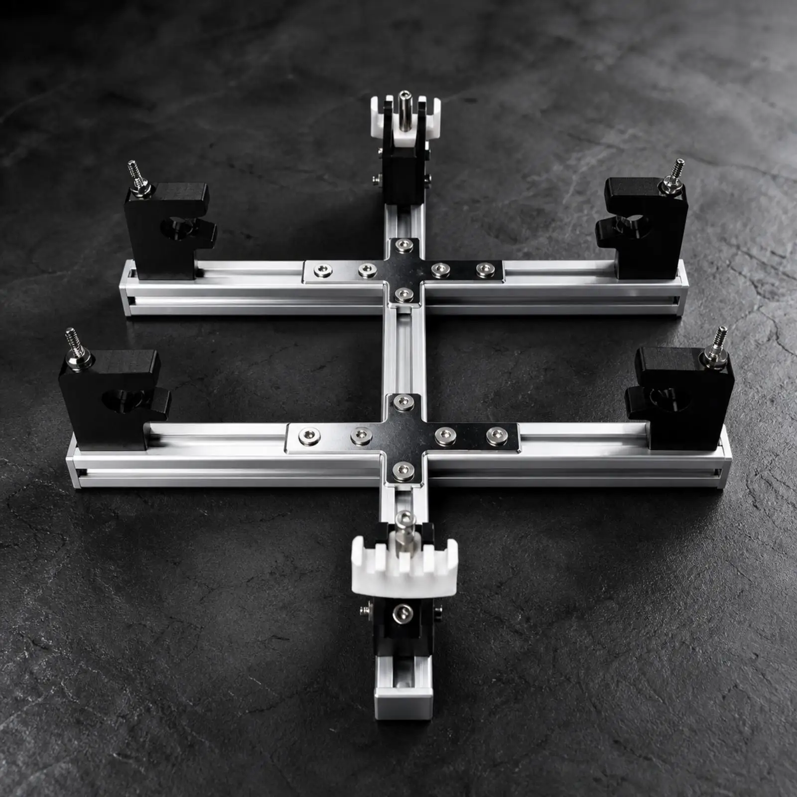 Badminton Racket Stringer Mounting Stand Cross Shaped 6 Point Clamp System for Stable Manual Stringing Work at Home