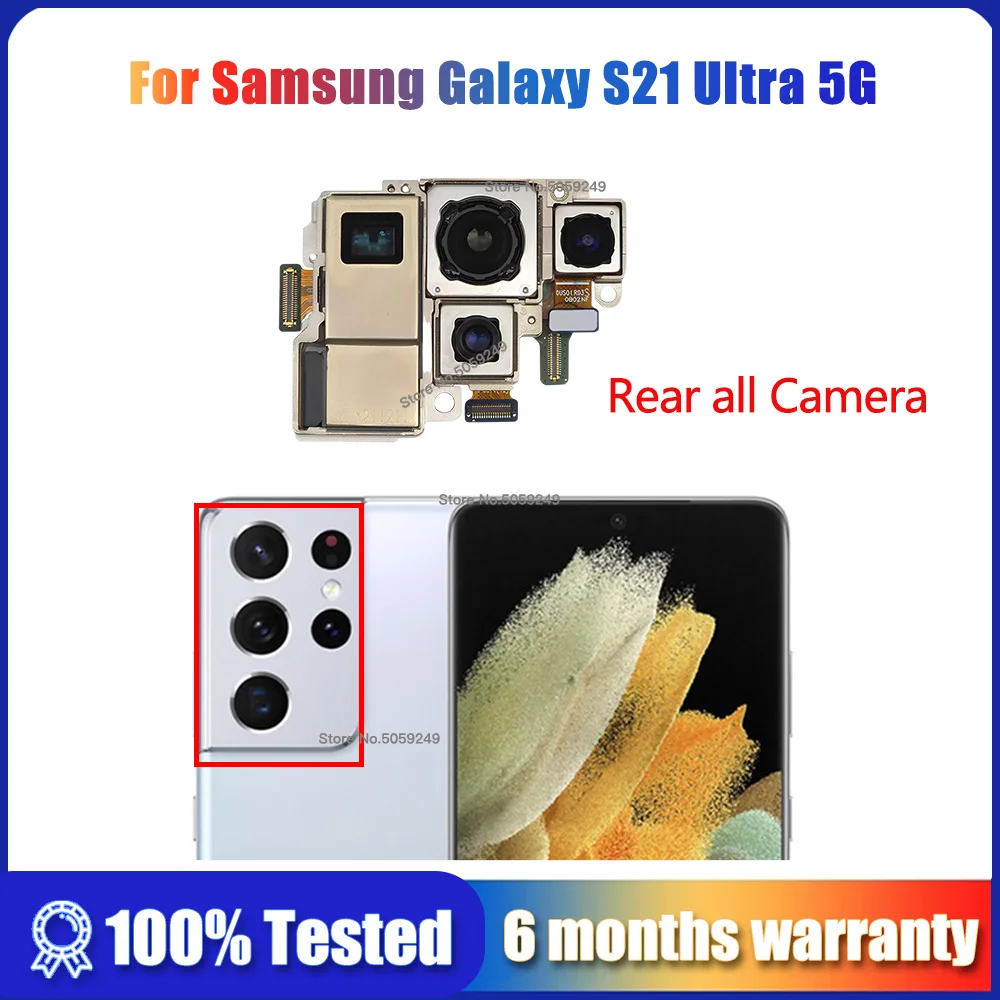 Rear Front Camera For Samsung Galaxy S21 Ultra 5G G998B G998U Frontal Selfie Back Camera Module Elephoto Depth Wide Main Camera