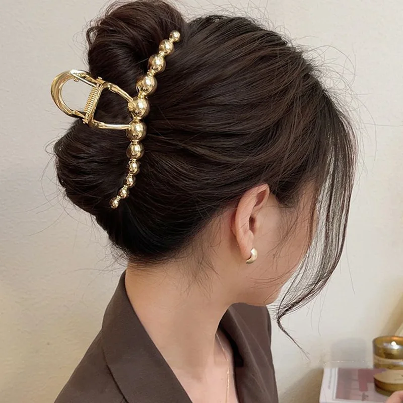 Mode Exquisite Stahl Ball Design Metall Haar Krallen Frauen Pferdeschwanz Klaue Clip Haar Clips Haarnadeln Mädchen Haar Zubehör Geschenke – Detail 2