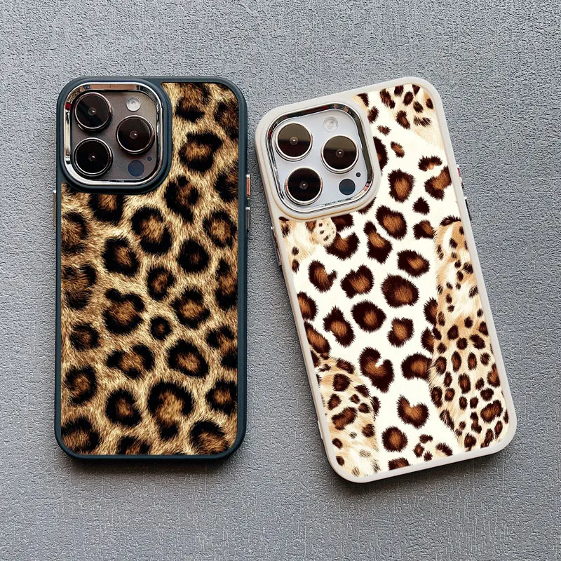 

Leopard Print Silicone Phone Case For iPhone 16 15 14 Pro Max Plus 13 12 11 Pro Max XR XS X 7 8 SE2 Shockproof Back Cover Fundas