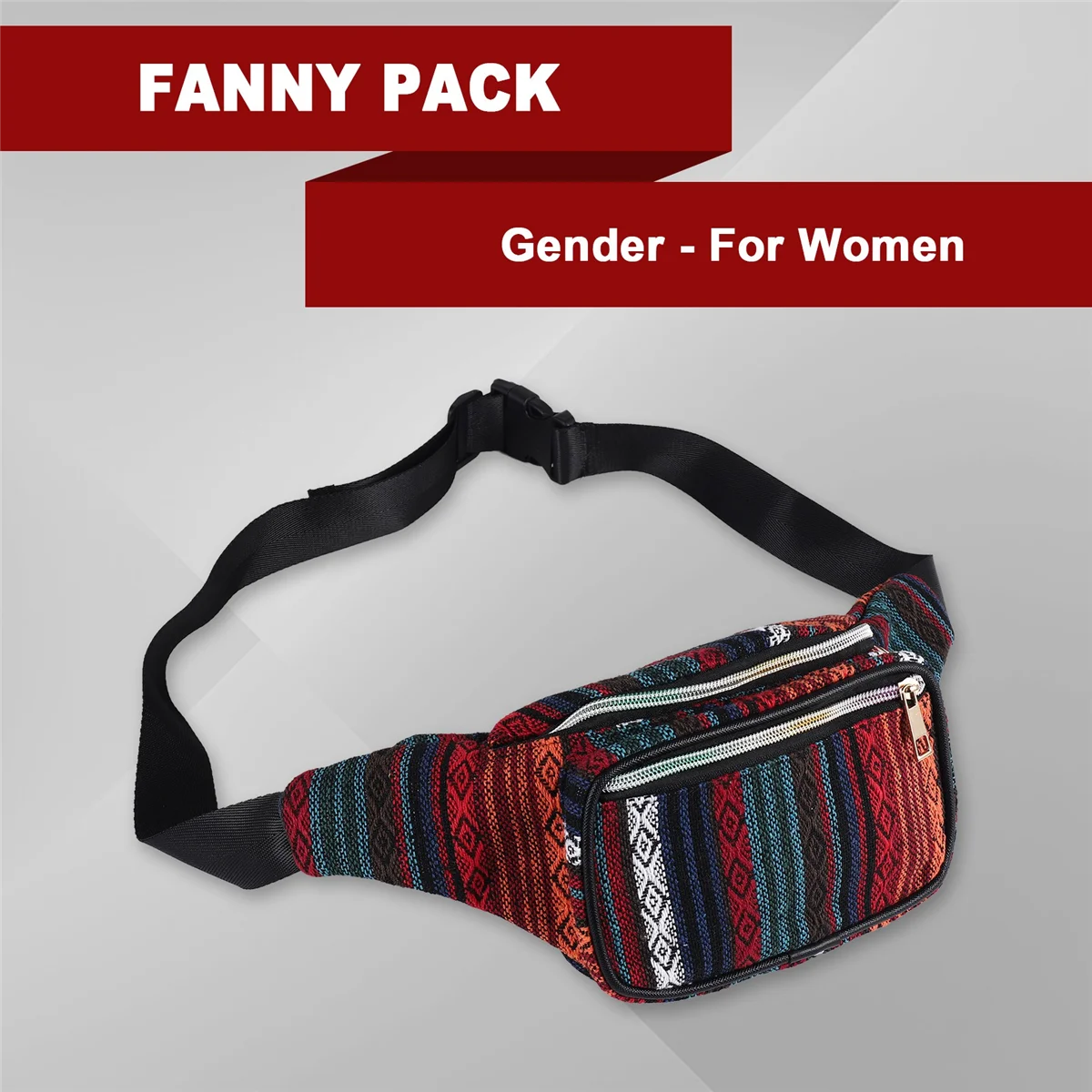 กระเป๋าคาดเอวผู้หญิง ABQR สไตล์ชาติพันธุ์ ย้อนยุค วินเทจ สำหรับเดินทาง ท่องเที่ยว เดินป่า กระเป๋าคาดเอวสำหรับผู้หญิง สี A