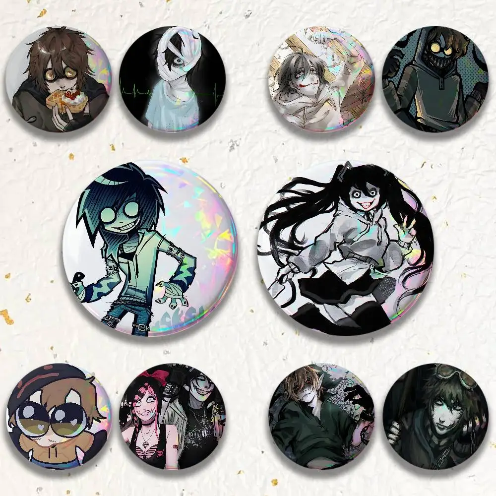 C-CreepypastaS T-Ticci Toby 25/32/44/58/75mm Badges Bright Printed Icon Gift For Friends Badge Collar Brooch Lapel Pin Metal