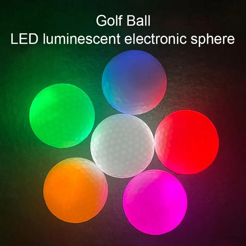 Luminous LED Golf Ball Light-up Flashing Night Light Glowing Fluorescence Golf Balls Golfing Practice Balls Sports Accessories