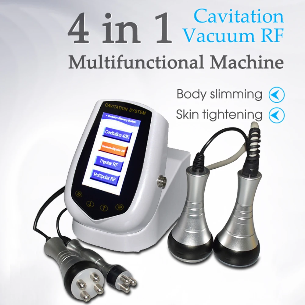 

4in1 40K Cavitation RF Vacuum Slimming Machine Ultrasonic Radio Frequency Weight Reduce Fat Loss Skin Tightening Face Lifting