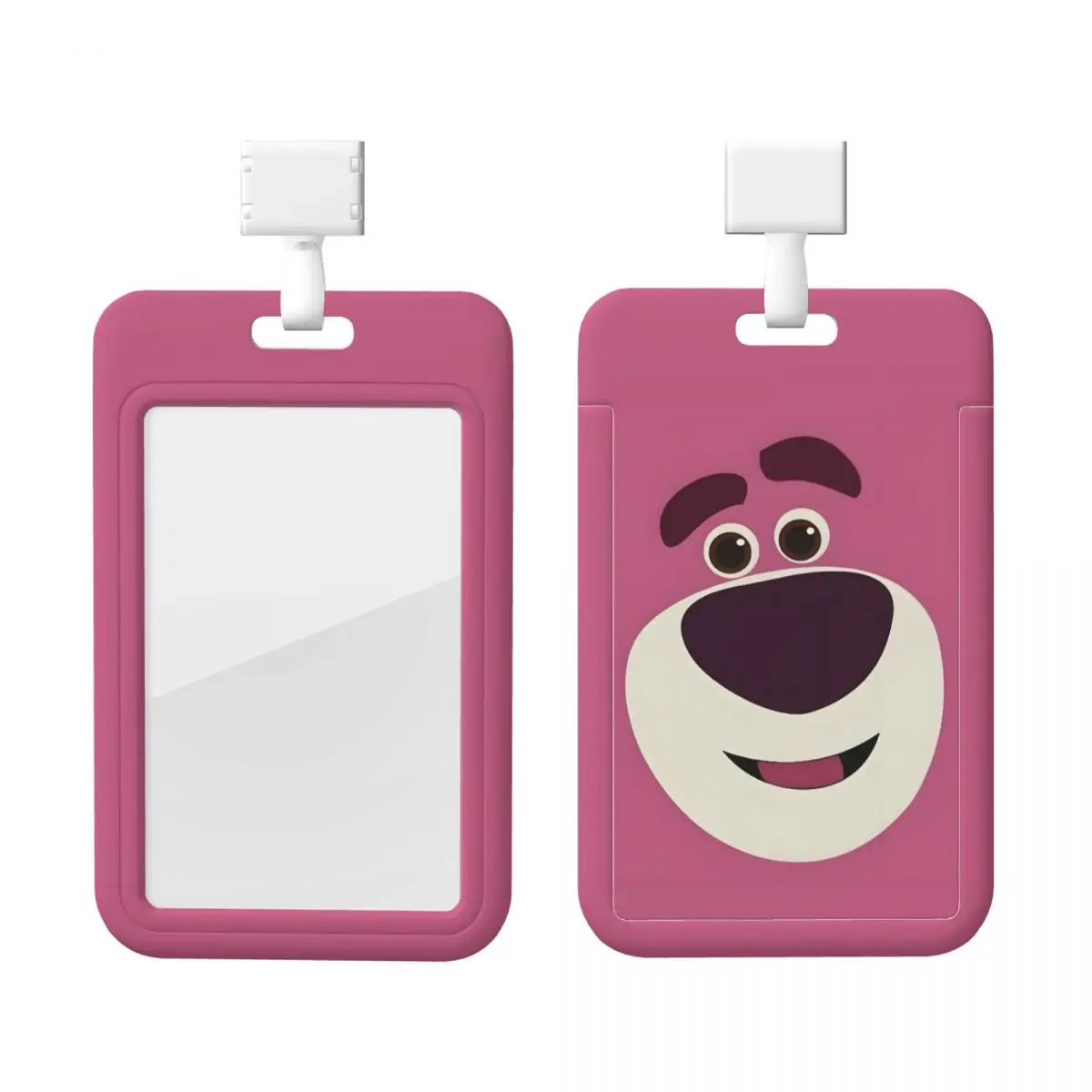 

Custom Lotso Huggin Strawberry Bear Lanyard ID Protector Badge Card Student Campus Lanyard Cards Holder Credentials Accessories