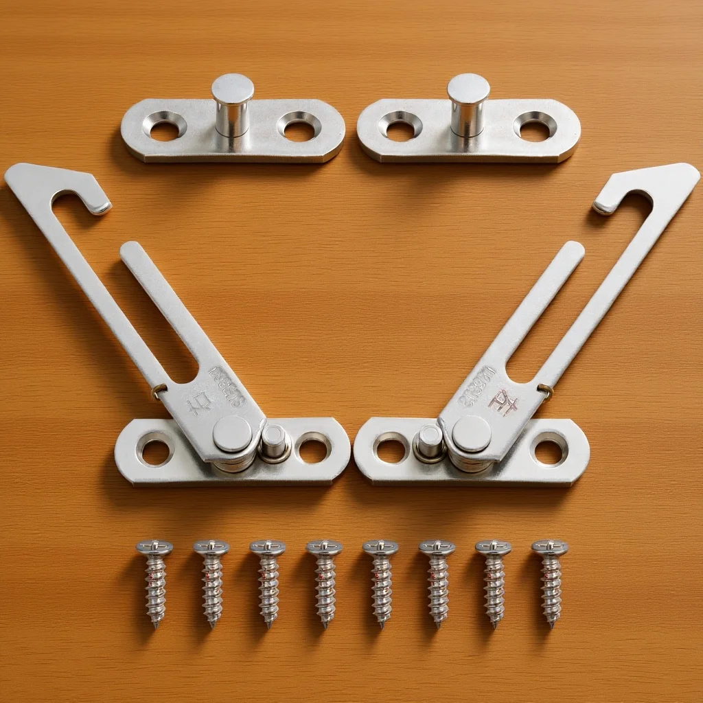 

1Set Stainless Steel Window Restrictor Lock Child Safety Sliding Window Hook for Home Office Commercial Use Safety Lock Limiter