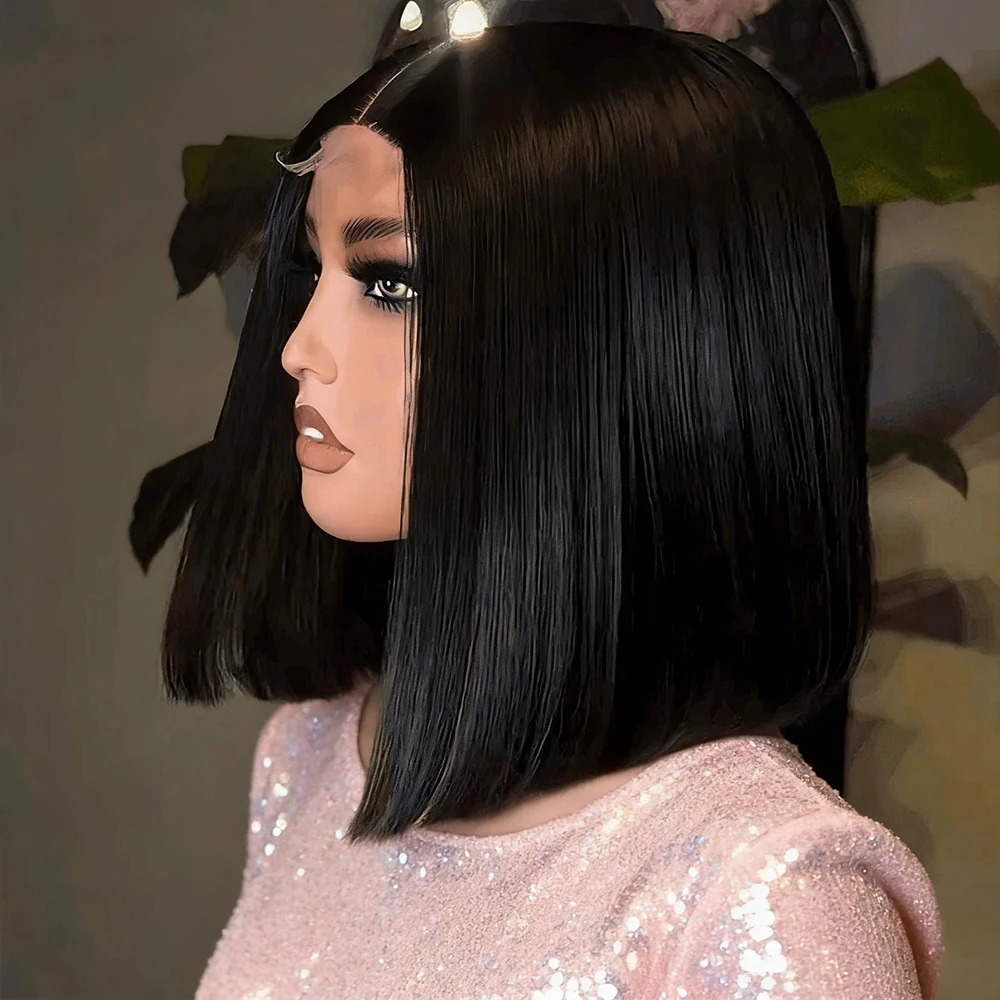 

13x6 HD Lace Frontal Short Bob Straight Natural Wig 13x4 Transparent Lace Front Human Hair Wig For Women 250% Density Brazilian