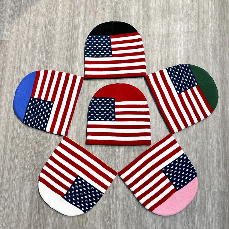 Fashion American Flag Vintage Beanie Hats New Winter Men Women Knitted Hat Outdoor Sports Skiing Cycling Warm Caps