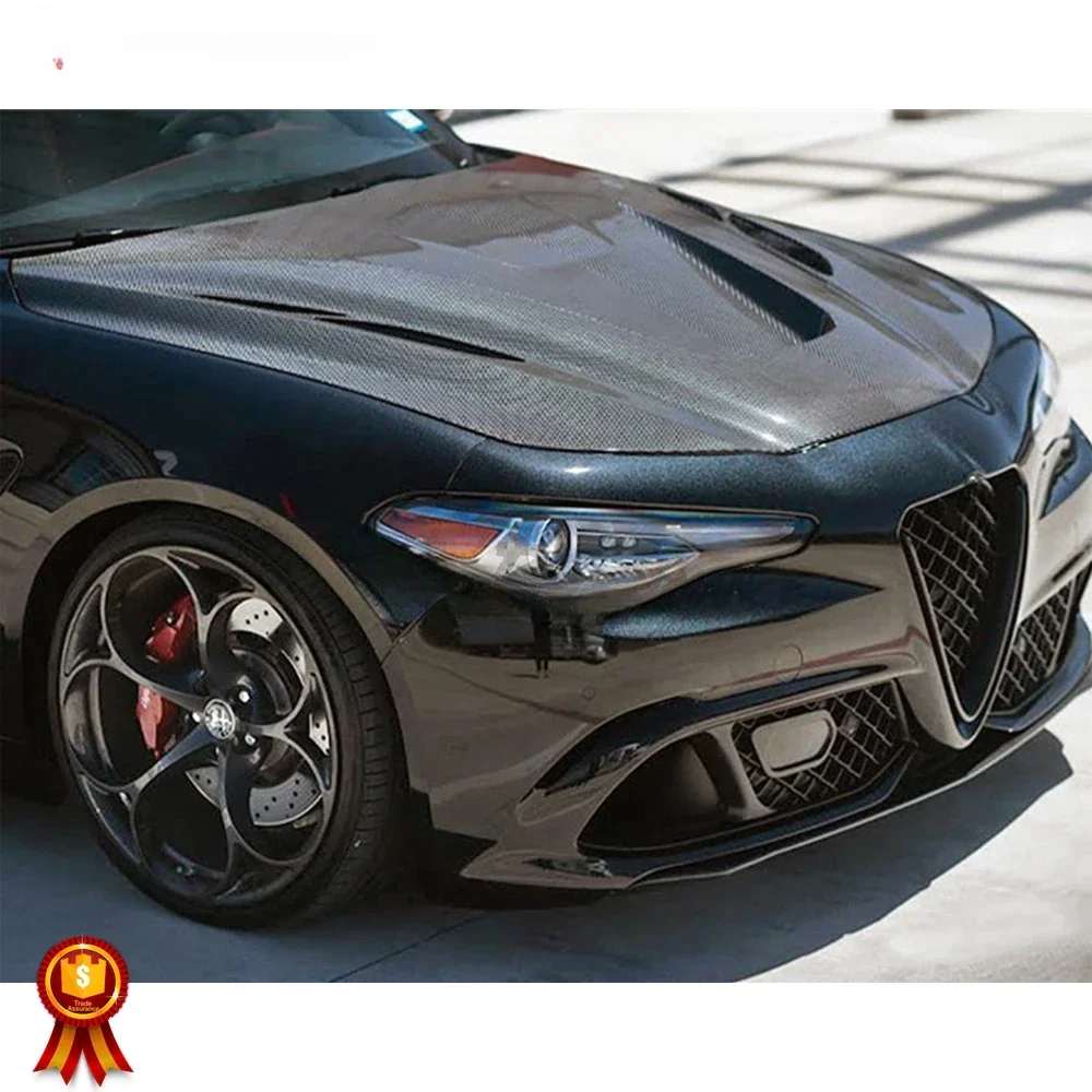 Hot Sale GTAM Style Carbon Fiber Engine Hood For Alfa Rome Quadrifoglio Giulia Bonnet